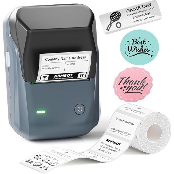 B1 Label Maker Machine with Tape, Thermal Label Printer Easy to Use for Office, Home, Business, 2 Inch Label Maker with Labels(2'' x1.18'')