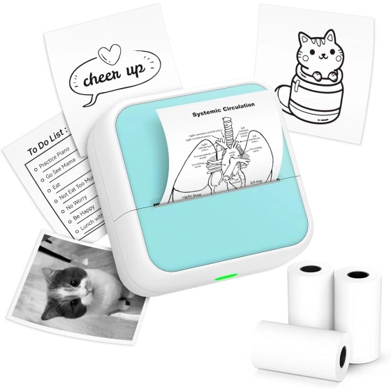 Sticker Printer - Printpods Mini Printer with Stickers, Print Pod, Bluetooth Inkless Printers, Sticker Maker, Portable Thermal Printer for iphone, Impresora Portátil for Notes, Journal, DIY, Kids Gift